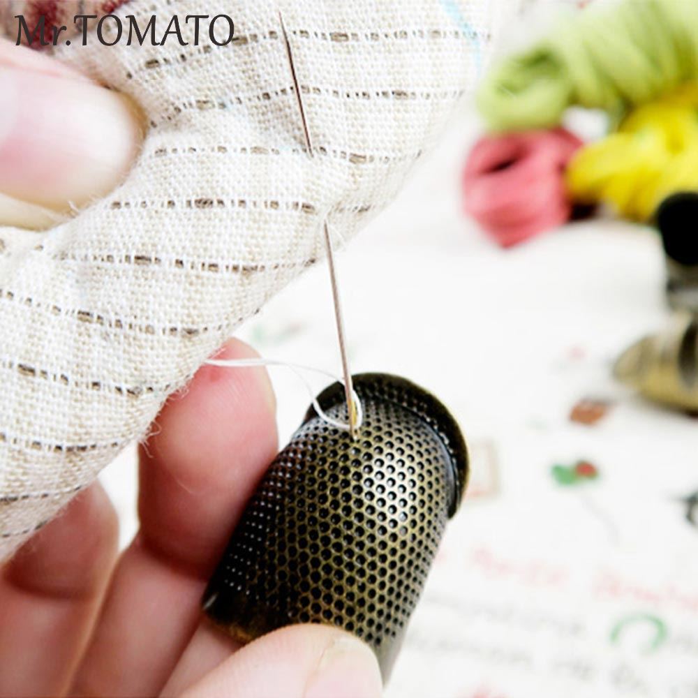 Handwork Sew Finger Protector Metal Thimble Ring Hand work Needle Hoop Ring Leather craft Home DIY Knitting Non slip Sewing