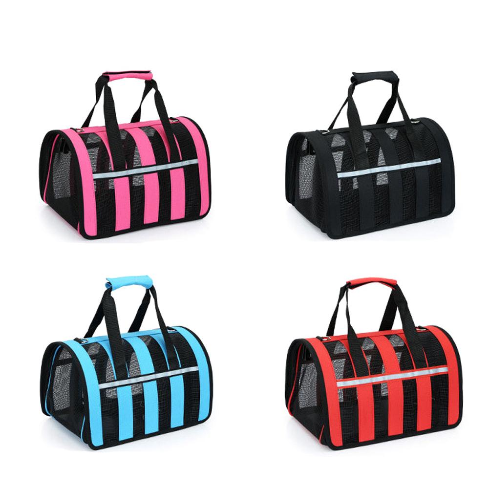 Dubbelzijdige, opvouwbare, ademende mesh katten- en hondentas, uitgaande, draagbare, transparante, ademende tas, reistas, draagtassen voor puppy's