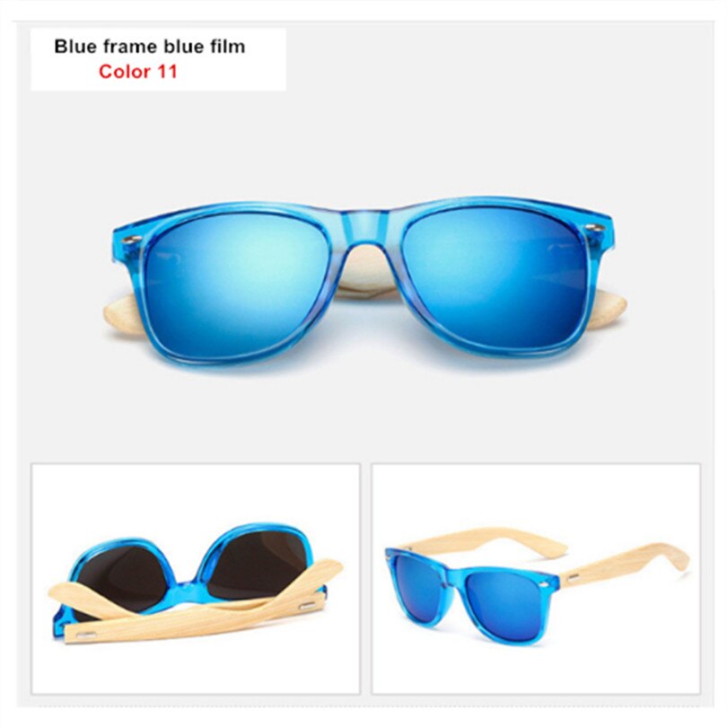 Gafas de sol de bambú para hombre y mujer, gafas de sol Vintage, patilla de madera, gafas de de , gafas de sol de , para hombre y mujer: Color 11