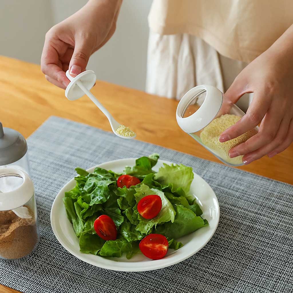 Keuken Benodigdheden Kruiden Fles Zout Opbergdoos Kruidkruik Met Lepel Vochtbestendige Stofdicht Opbergdoos