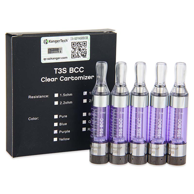 5-10 Uds E-Cigs Kanger T3S eGo BCC 1,8 cartomizer ohm Fondo bobina cambiable Clearomizer, encuentro eGo/eGo-T/eGo C giro vape batería