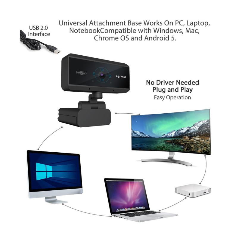 Câmera completa da web do computador de hd 1080 p 1080 p usb construído-no microfone 360 ° rotatable flexível para a câmera da webcam do desktop dos laptops