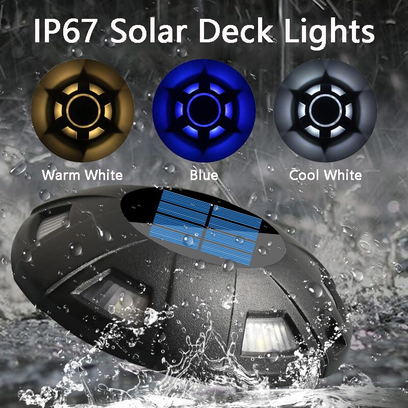 1Pc Solar Deck Light Driveway Security Light Weatherproof Path Light LED Garden Pathway Light