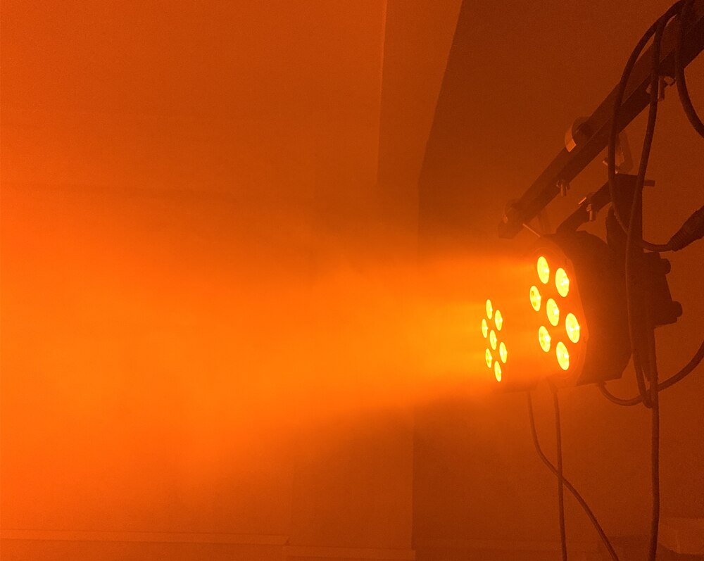 Luz LED 4 en 1 para iluminación de escenario, luz plana de 7x12W, para DJ, sin ruido
