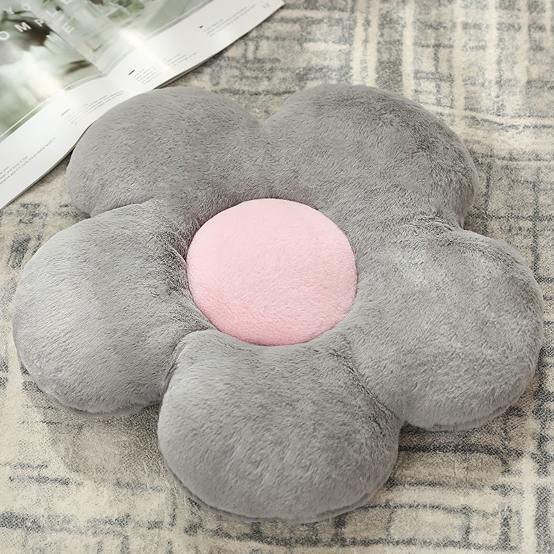 Cojín de flores para el suelo, decoración bonita para habitación, almohadas florales para lectura y descanso, cómodas para adolescentes y adolescentes, niños pequeños, TJ7236: Gray