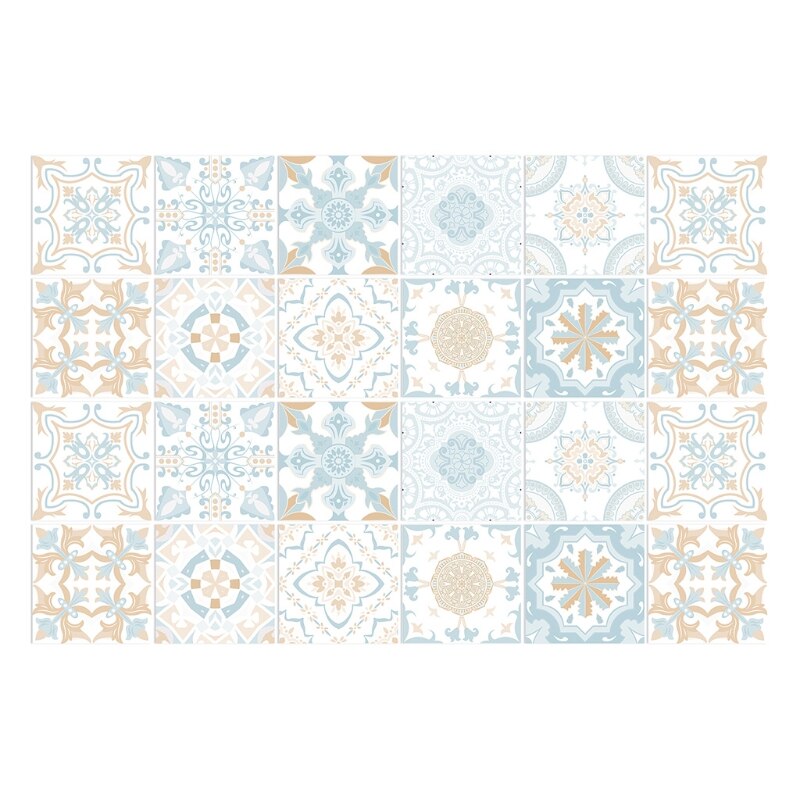 10pcs Backsplash Tile Stickers Peel Stick Wall Sticky Waterproof Removable Stair Decals for Bathroom Kitchen Furniture