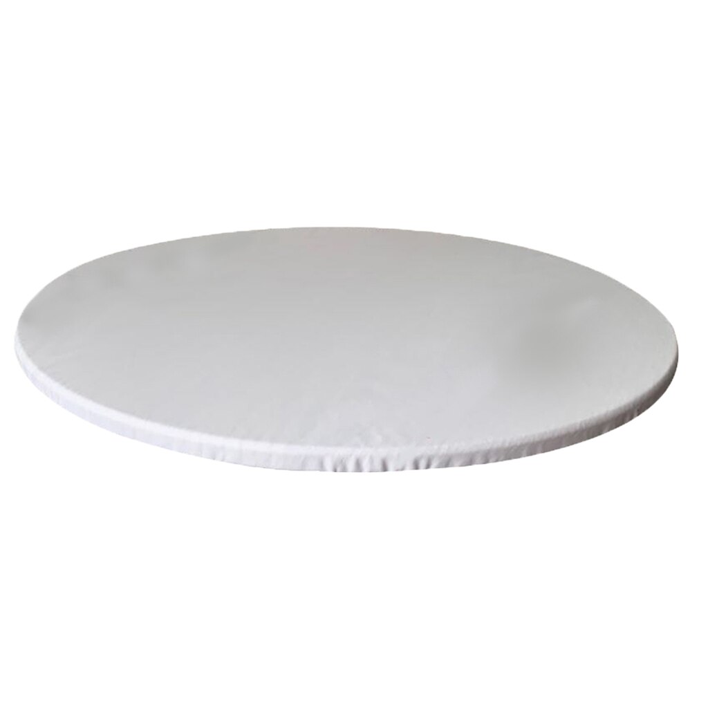 Rundt elastisk borddæksel kludbeskytter vandtæt polyester duge catering monteret borddæksel med elastisk kantet 120cm: Hvid