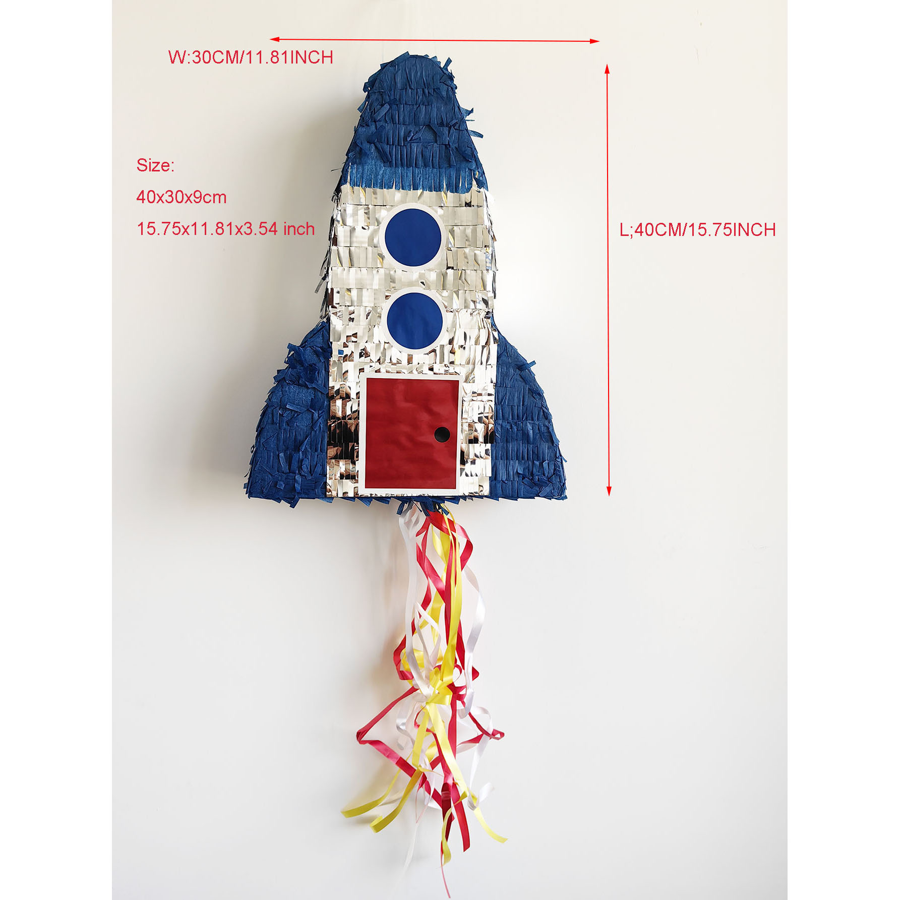 1PC/Box Pull String Rocket Ship Pinata Outer Space Party Decorations for Astronaut Themed Birthday Space Themed Party Supplies