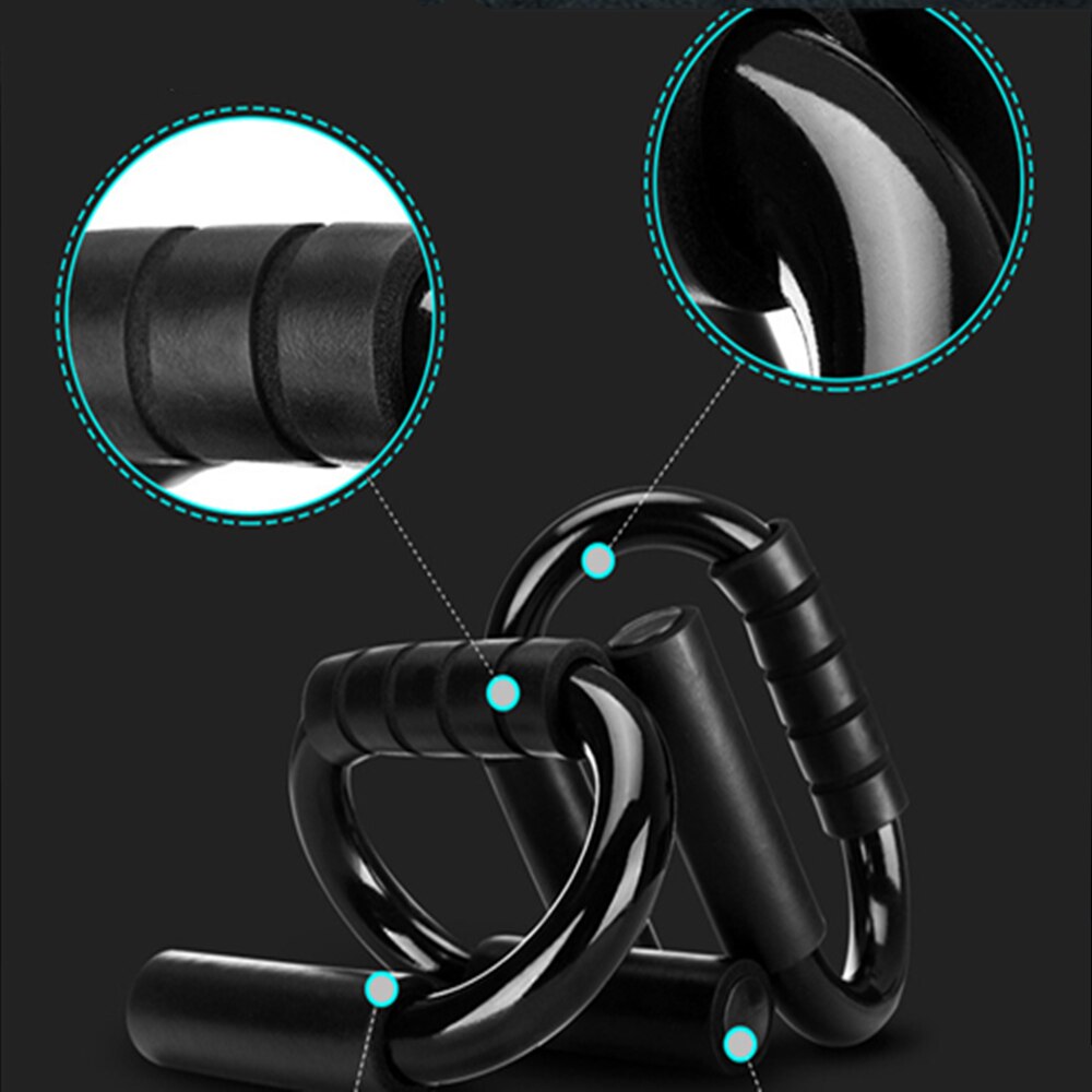 1pair S-Shape Push-up Bracket Anti-Slip Body Building Training System Handle Comfort Grips Workout Equipment