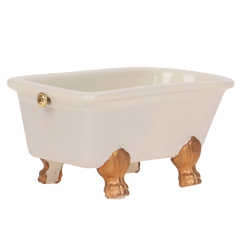 1:12 casa delle bambole di Porcellana Bianca Vasca da bagno Miniatura Mobili Da Bagno Accessorio scena di Vita Della Decorazione