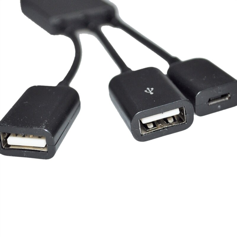 Usb 2.0 hub splitter 3 port måte micro usb svart 19cm