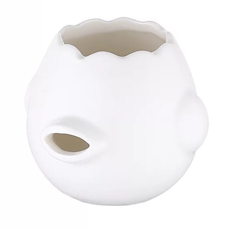 Egg Separator Ceramic Egg Yolk White Separator Cute Egg Yolk Separator Cartoon Cute Automatic Separation Kitchen Gadgets UND: White A