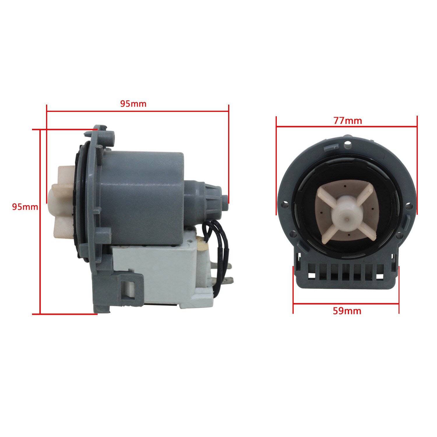Washing machine drain valve motorhigh temperature fan motor