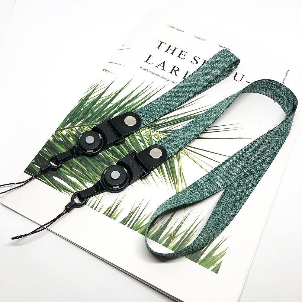 Vävda remmar nacke handled lanyard telefonrep för iphone 7 8 plus xs max universal telefonhållare grepp slätt rem lanyards för nycklar: Grön
