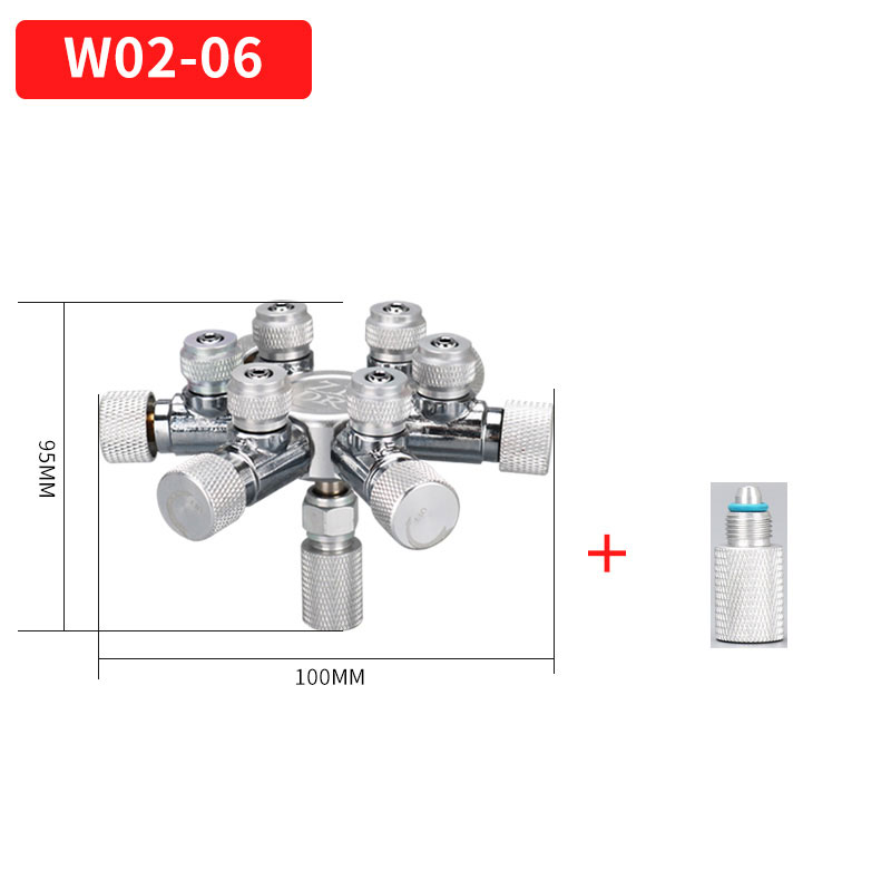 ZRDR – distributeur de CO2 multi-voies pour Aquarium en acier inoxydable, vanne à aiguille de séparation, clapet anti-retour, compteur de bulles pour régulation de solénoïde: Rouge