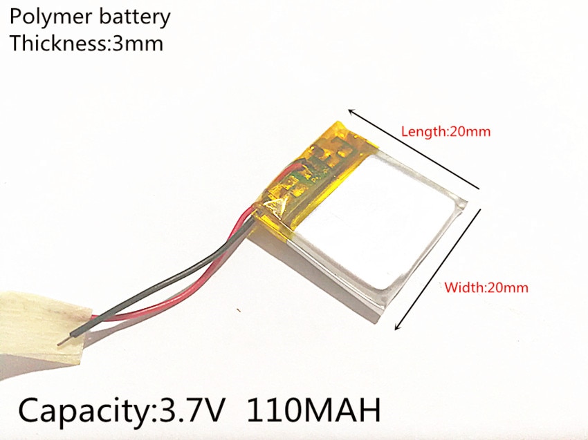 10x Lithium Polymer Battery - 3.7V 110mAh 302020 Li-Po Rechargeable Cells for MP3/MP4/GPS/Bluetooth