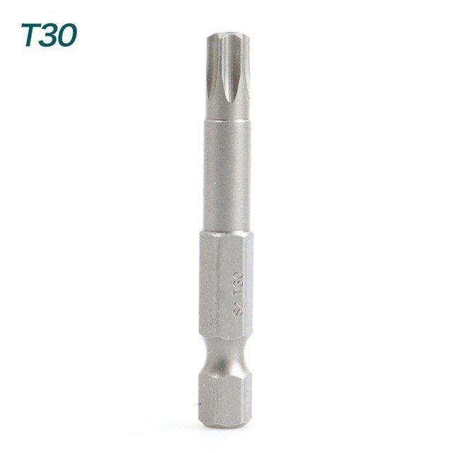 Torx skruetrækker bit sæt 1/4 sekskantet skaft stjerne  t6 t7 t8 t10 t15 t20 t25 t30 t35 t40 skruetrækker bits håndværktøj til hjemmet: T30