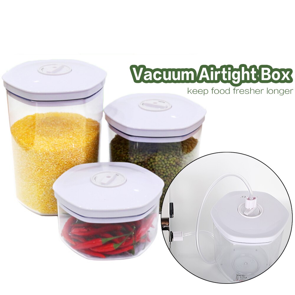 Vacuum Airtight Box Keep the Food Fresh Box With Vacuum Sealer Use Hose Vacuum Airtight Box Food Seal Tools 700ml/1400ml/2000ml
