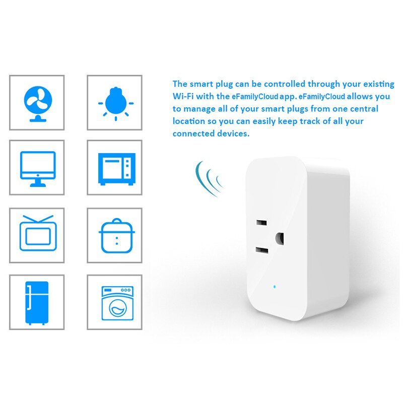 US Smart Home Socket Plug WIFI Version Wireless Remote Socket Adaptor Power On And Off For Phone IOS Android Google Home Alexa
