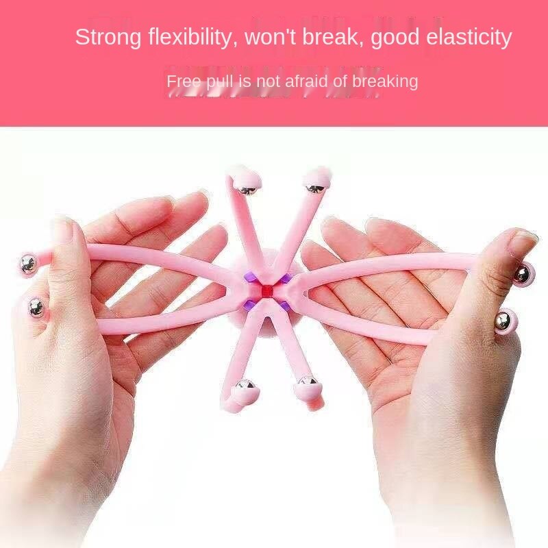 Masajeador de pulpo con bola magnética para la cabeza, instrumento de masaje de cinco garras para el cuero cabelludo, Extractor de relajación para el alma, relajación y depresión