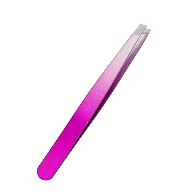 Professionelle Augenbraue Pinzette Rasieren Und Haar Entfernung Slanted Edelstahl Augenbraue Clips Mitesser Entferner Make-Up Werkzeuge: Gradient Pink