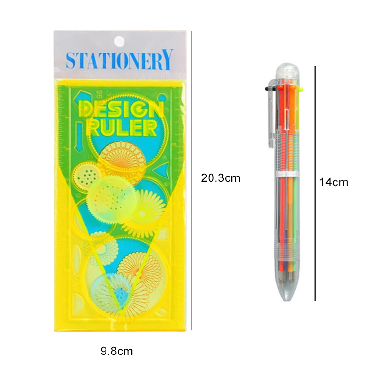 Modèles de peinture spirographe stylo à bille jouets de dessin pour enfants Puzzle art outil de bricolage multifonctionnel règle d'anniversaire TMZ