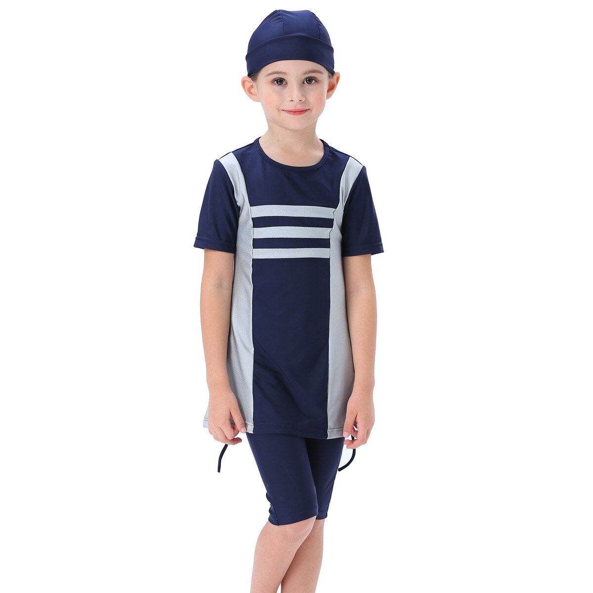 Meisje Conservatieve Badpak Kinderen Moslim Strand Badpak Burkini: Blauw / 120cm