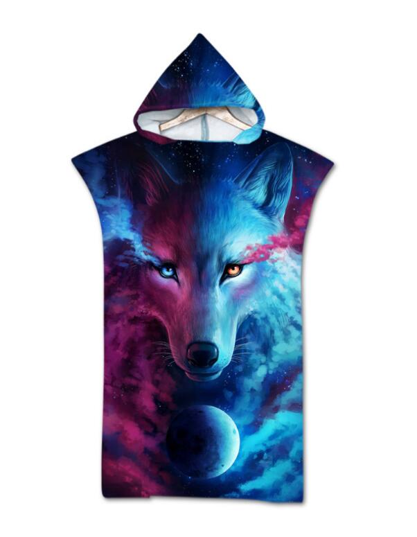 Mode Sneldrogend Veranderende Gewaad Strand Handdoek Dier Patroon Hooded Badhanddoek Poncho Badjas Handdoeken Volwassen Sport Mantel