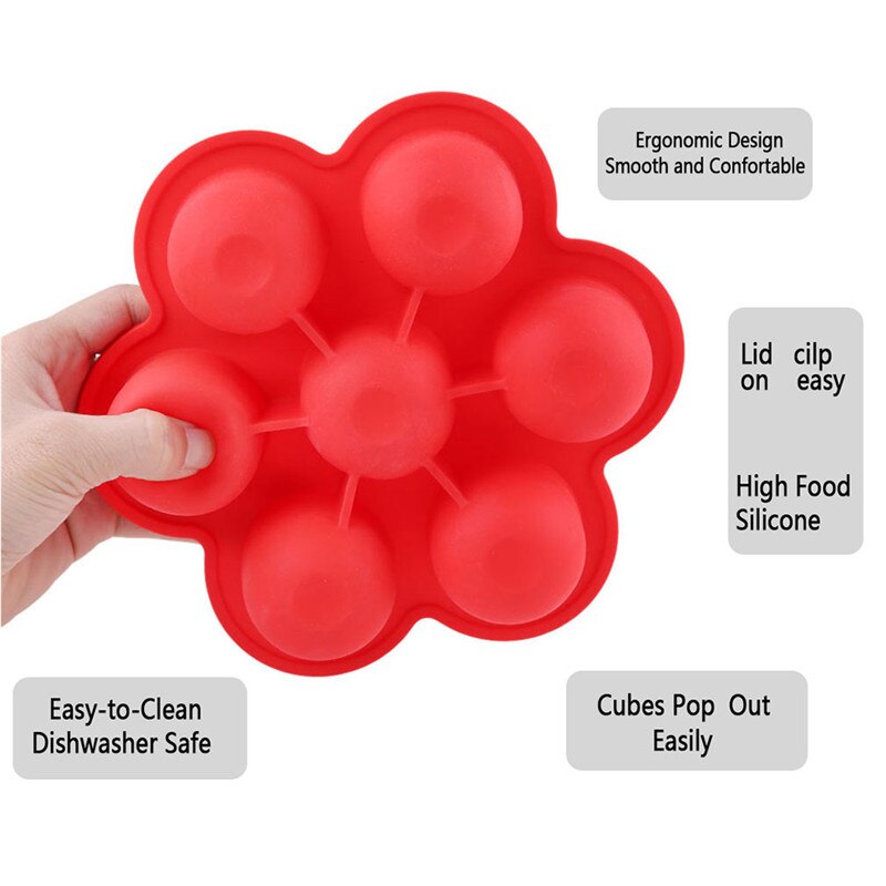 Baby Food Supplement Food Freezer Box Silicone Tray 7 Grid With Clip - On Lid Perfect Storage Container Kids Food Plate