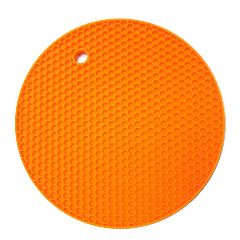 Ronde Hittebestendige Siliconen Mat Drink Cup Onderzetters Antislip Pannenlap Tafel Placemat Keuken Accessoires Onderzetters: Oranje