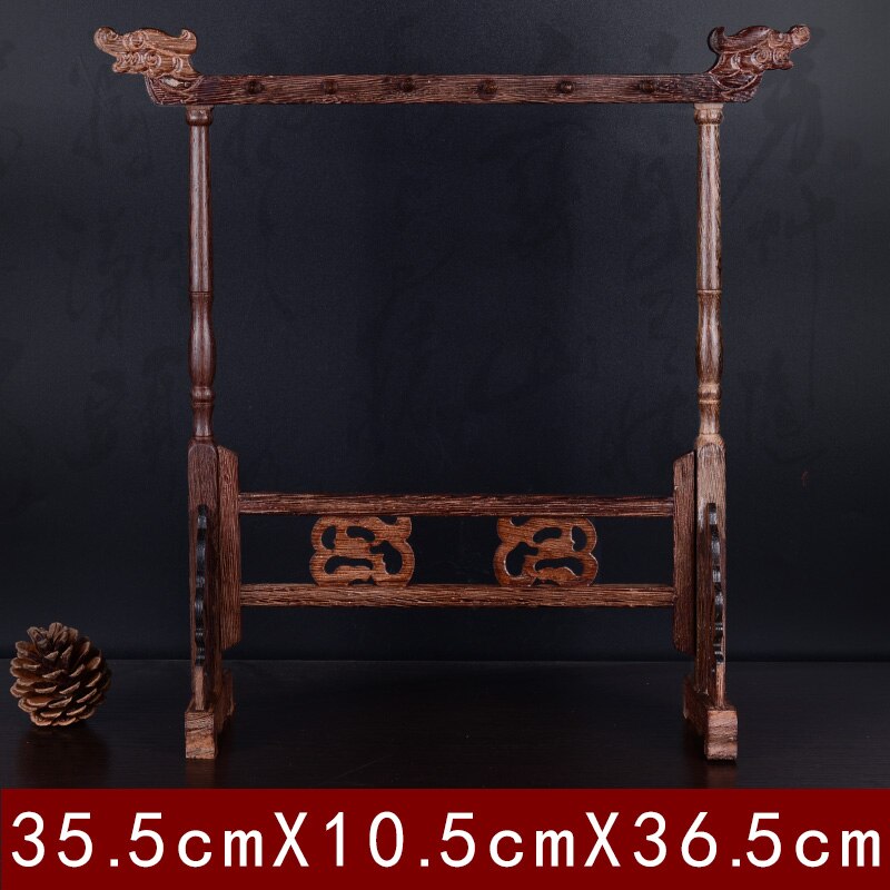 Antieke Eenvoudige Stijl 12 Hangers Schrijven Penhouder Traditionele Schrijven Borstel Hanger Massief Wenge Hout Praktische Studie Pen Rack