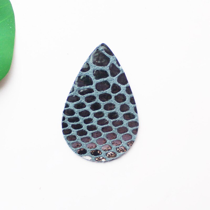 10 pièces Vintage serpent motif PU cuir boucle d'oreille feuille matériaux bijoux à bricoler soi-même faisant des accessoires fournitures: 2