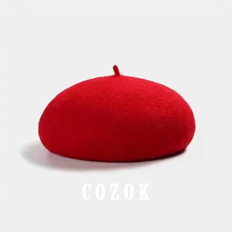Cappelli da donna eleganti berretto da donna cachemire peloso morbido artista francese berretti berretto inverno donna elegante cappello da pittore di lana solido