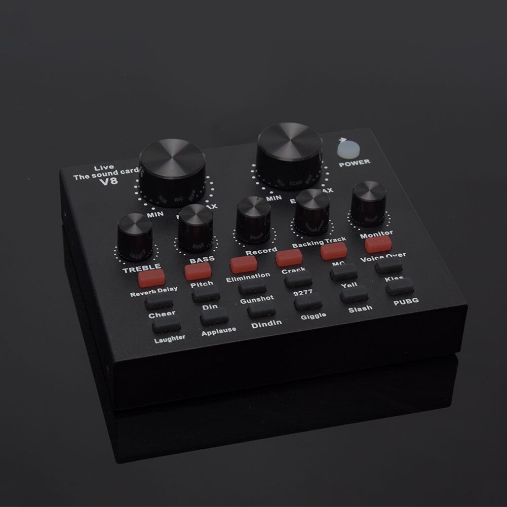 V8 Headset Microphone Audio Recording Karaoke Voice Chat For Mobile PC Live Broadcast Sound Card KTV Home External USB Singing