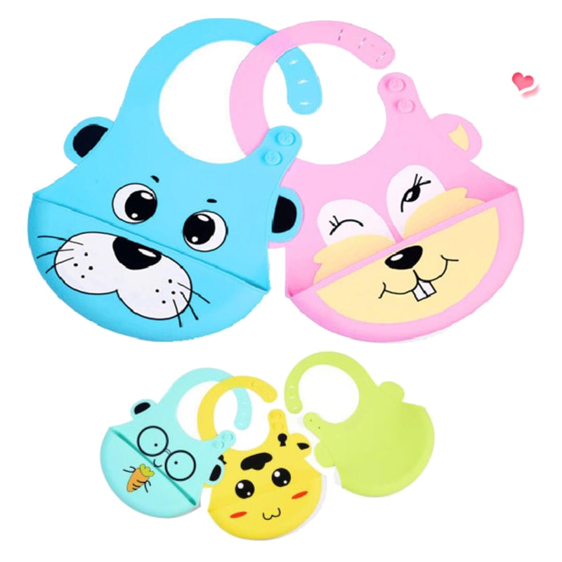 Søte låve spedbarn baby smekker myke silikon smekke vanntett spytt dryppende smekker