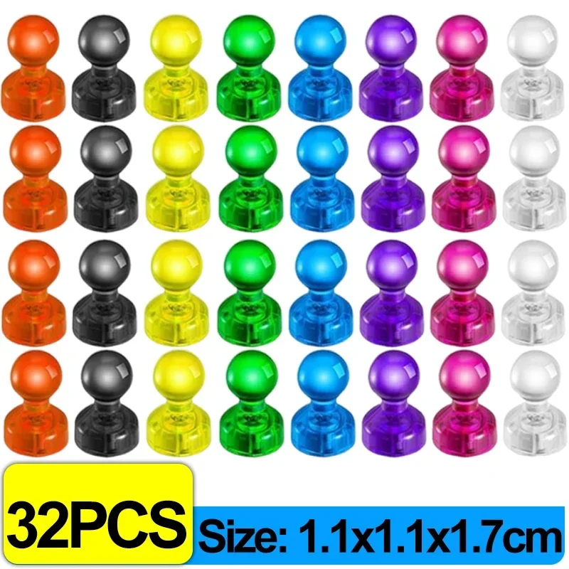 Magnet Pushpin Strong Neodymium Magnetic Thumbtack Refrigerator Sticker Kitchen Home Office Map Magnets Cone Push Pins: Silver