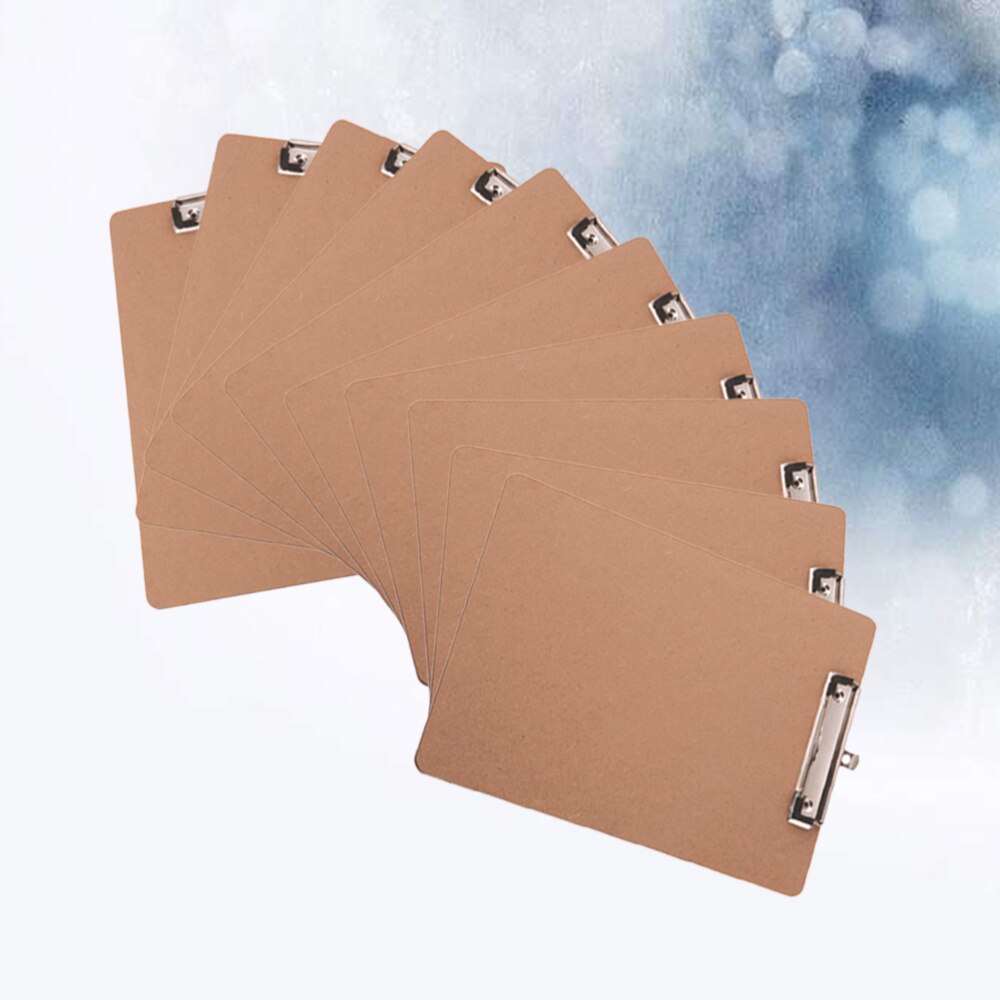 10Pcs Paper Holder Practical Durable A4 Size Clip Board Memo Folder for Classroom Office