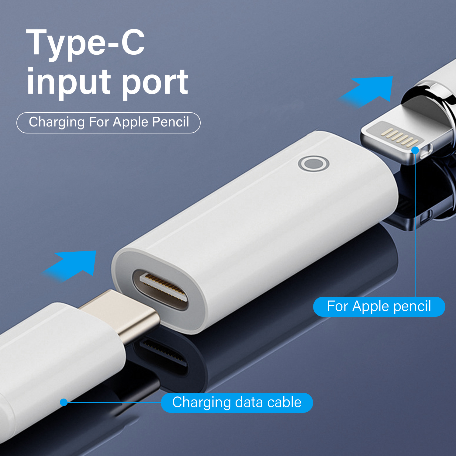 Für Apple Pencil 1 2 iPad Pro Stylus Stift Ladeadapter Ladegerät USB Typ C auf L Lightning USBC Kabel Buchse Zubehör