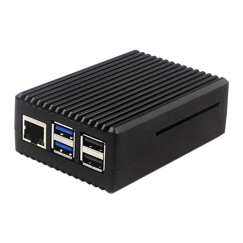 Raspberry Pi 5 aluminium behuizing Passieve koeling met siliconen koellichamen Schakelaarknop Stille warmteafvoer voor RPI 5 Pi5