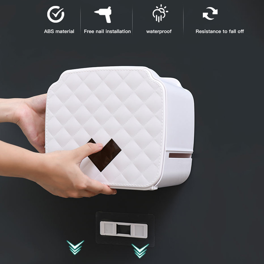 Portable Toilet Paper Holder Wall-Mounted Paper Dispenser For Bathroom Plastic Tissue Storage Box Bathroom Accessories Set