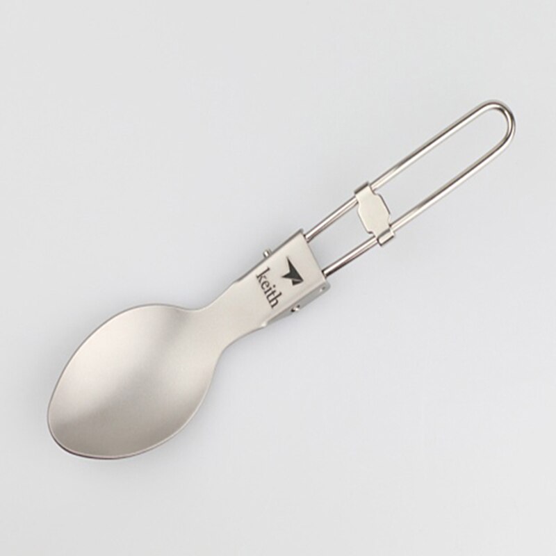 Keith tytanowa łyżka stołowa tytanowa zastawa stołowa przenośne składane sztućce naczynia kuchenne piknik tytanowa łyżka TI5305