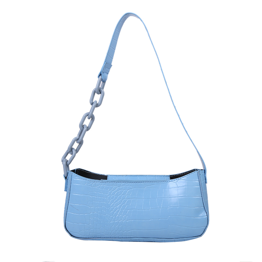 Small Shoulder Bags For Women Retro Alligator Pattern Handbag Female Subaxillary Bags Casual Baguette Bags Blosa Bolsos: Blue