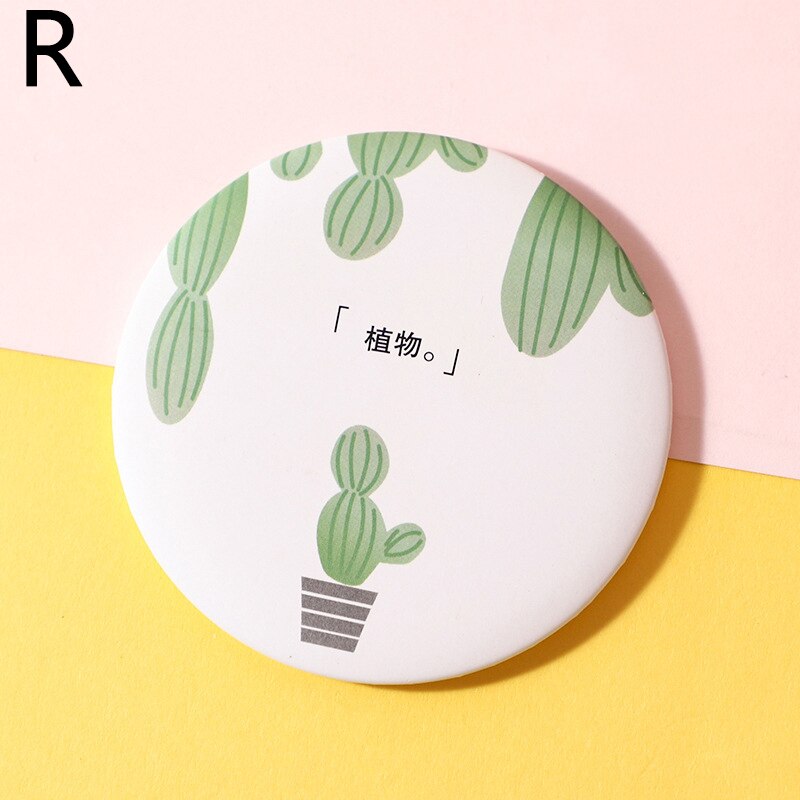Multi Styles Portable Hand Mirror Mini Makeup Mirror Round Compact Pocket Mirror Travel Accessories Women Girl Cosmetic Tool: R