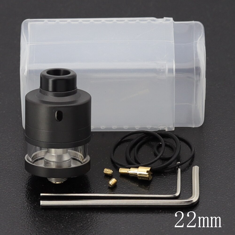 VapSea Haku Riviera RDTA atomizer 22mm 2ml / 24mm 2.5ml Single Coil Tank atomizer with Squonk Bottom feeder pin: 22 Matte Black