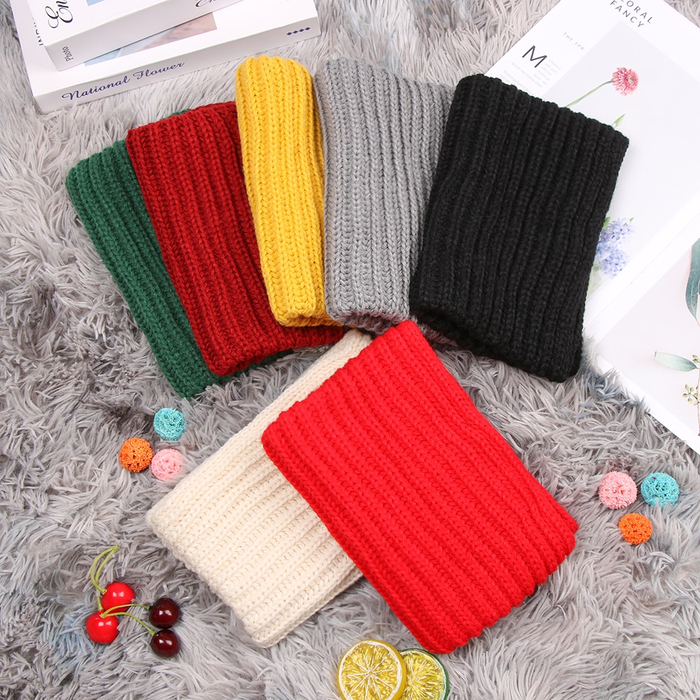 Children Solid Color Scarf Neck Bib Boys Girls Knitted Warm Collar Winter Warm Neckerchief