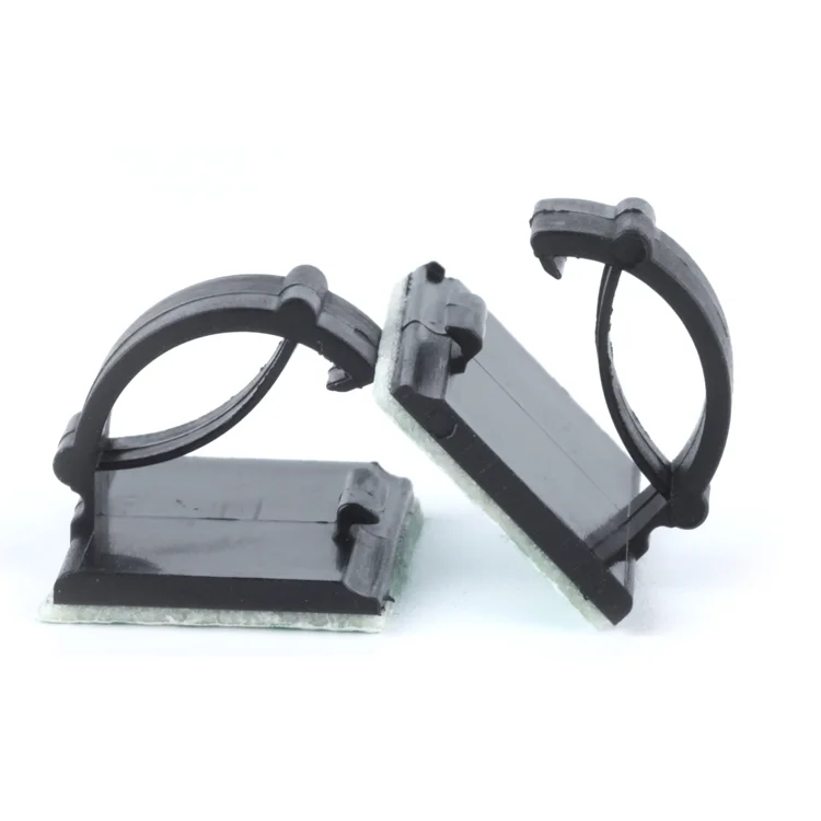 10pcs WCC-2 Cable Clamps Self Adhesive Wire Clip Tie Fixer Mounting Desk Line Holder Organizer Management White Black