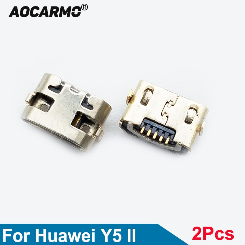 Aocarmo 2 unids/lote para Huawei Y5 II cargador USB puerto de carga Dock conector de repuesto