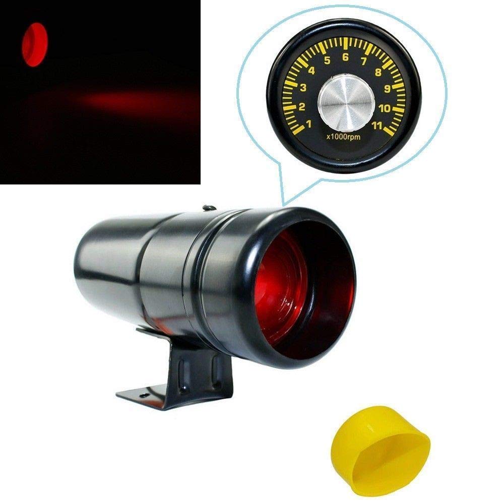 Auto 1000-11000RPM Tachometer Gauge Shift Light Red Lamp Adjustable Car Tachometer Meter Warning With Yellow Gauge YC100137