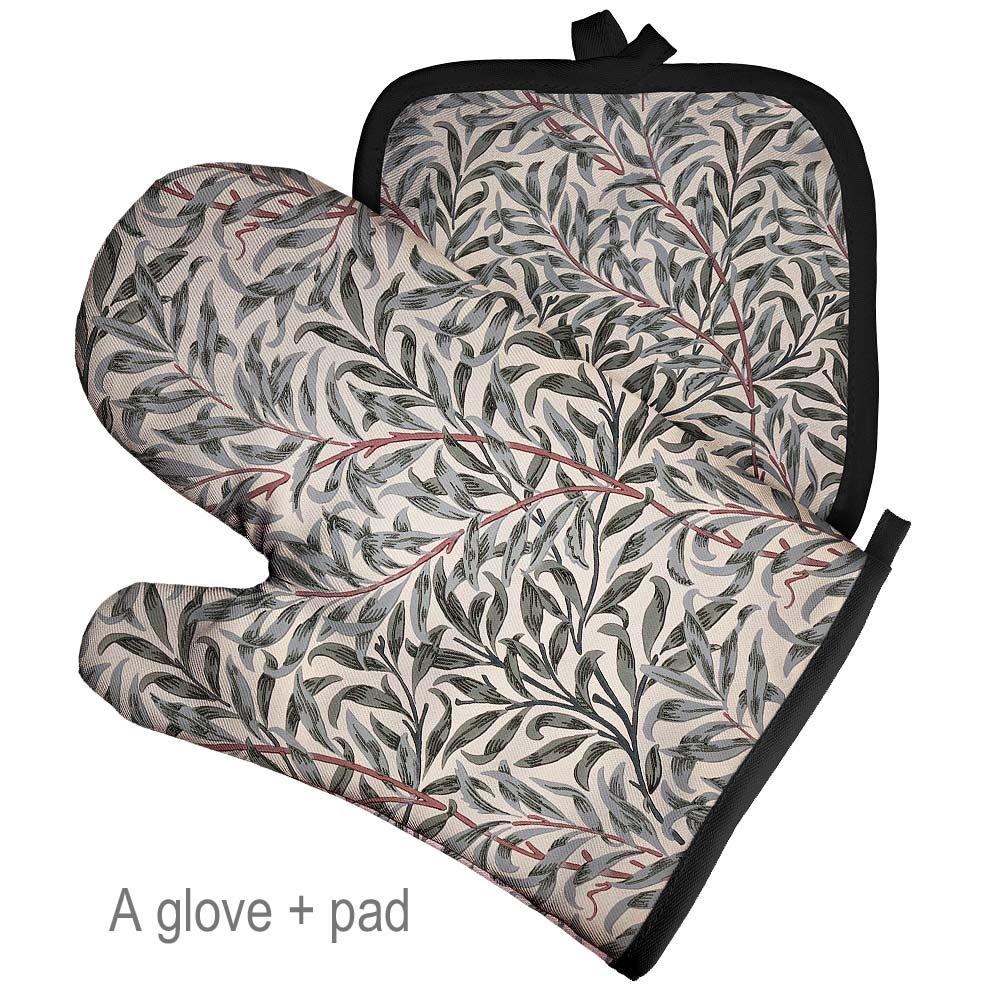 Retro Pattern Microwave Glove Potholder Polyester Oven Mitt Insulation Gloves Kitchen Pad Baking BBQ Gloves Home Decor: Colorful