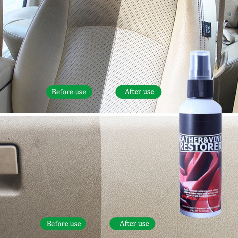 Piezas plásticas de cuero para asiento de coche Interior de coche, de 30ml, para el cuidado del coche, accesorio limpiador de coche
